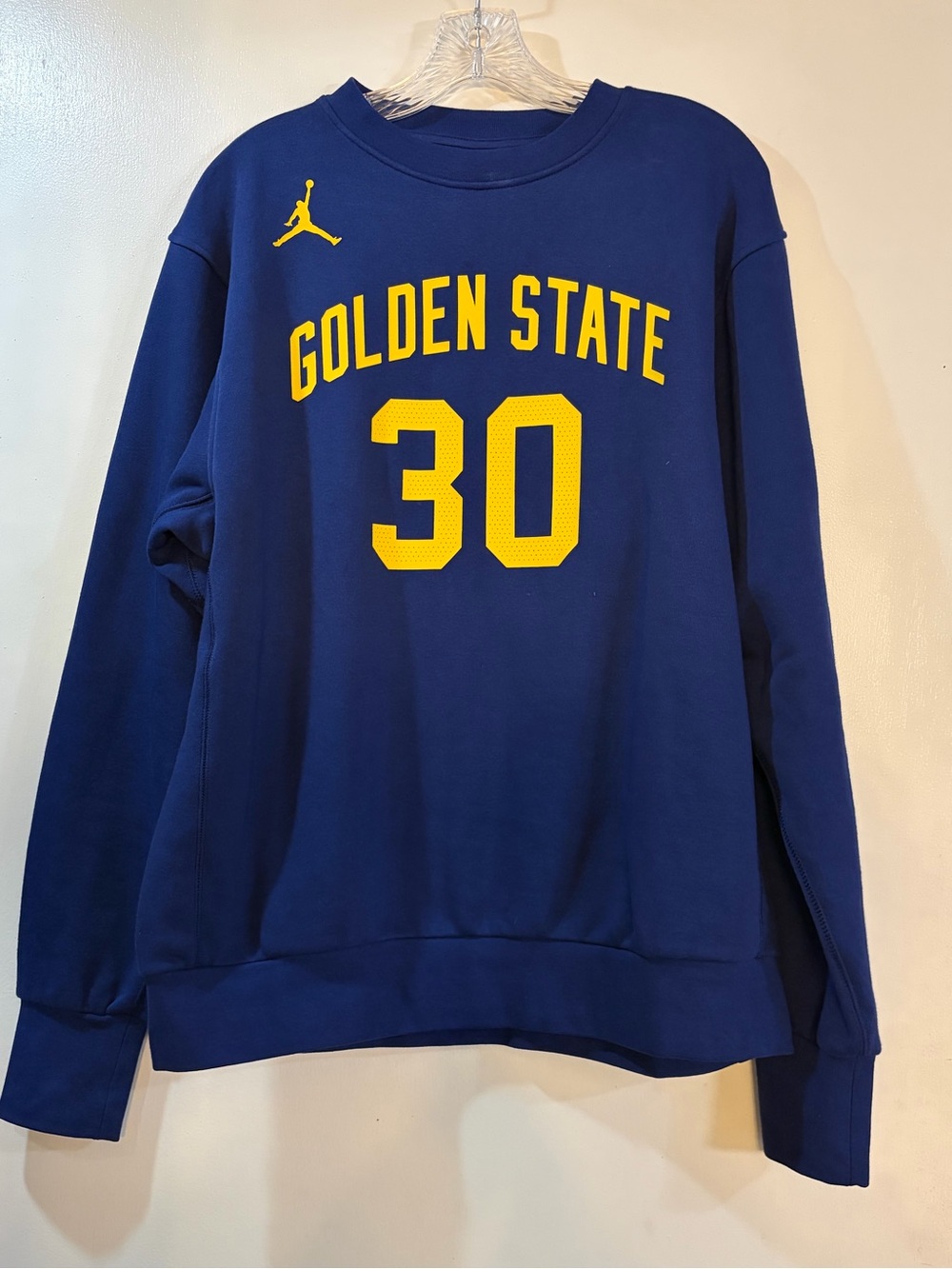 Jordan NBA Golden State Warriors Stephen Curry #30 Blue Sweatshirt Men Sz Medium